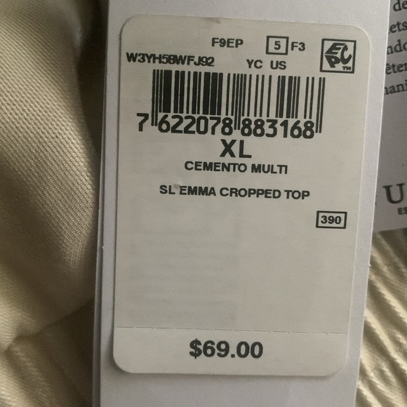 NWT GUESS ECO satin Emma cropped top size XL adjustable straps V neck cemento - Picture 13 of 13